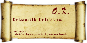 Ortancsik Krisztina névjegykártya